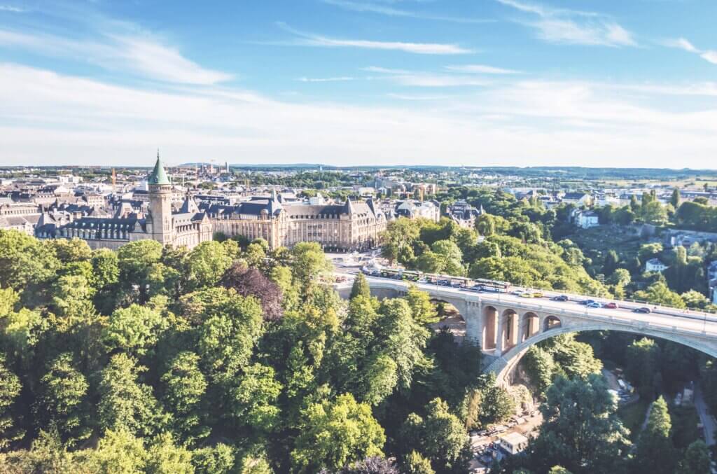 Arial view of Luxembourg