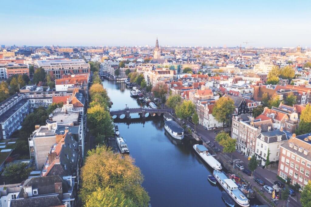 Arial view of The Netherlands